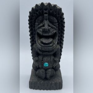Hawaiian HIP Vintage 73 Happy God Tiki Statue Hauoli Akua Bejewled Belly 5”